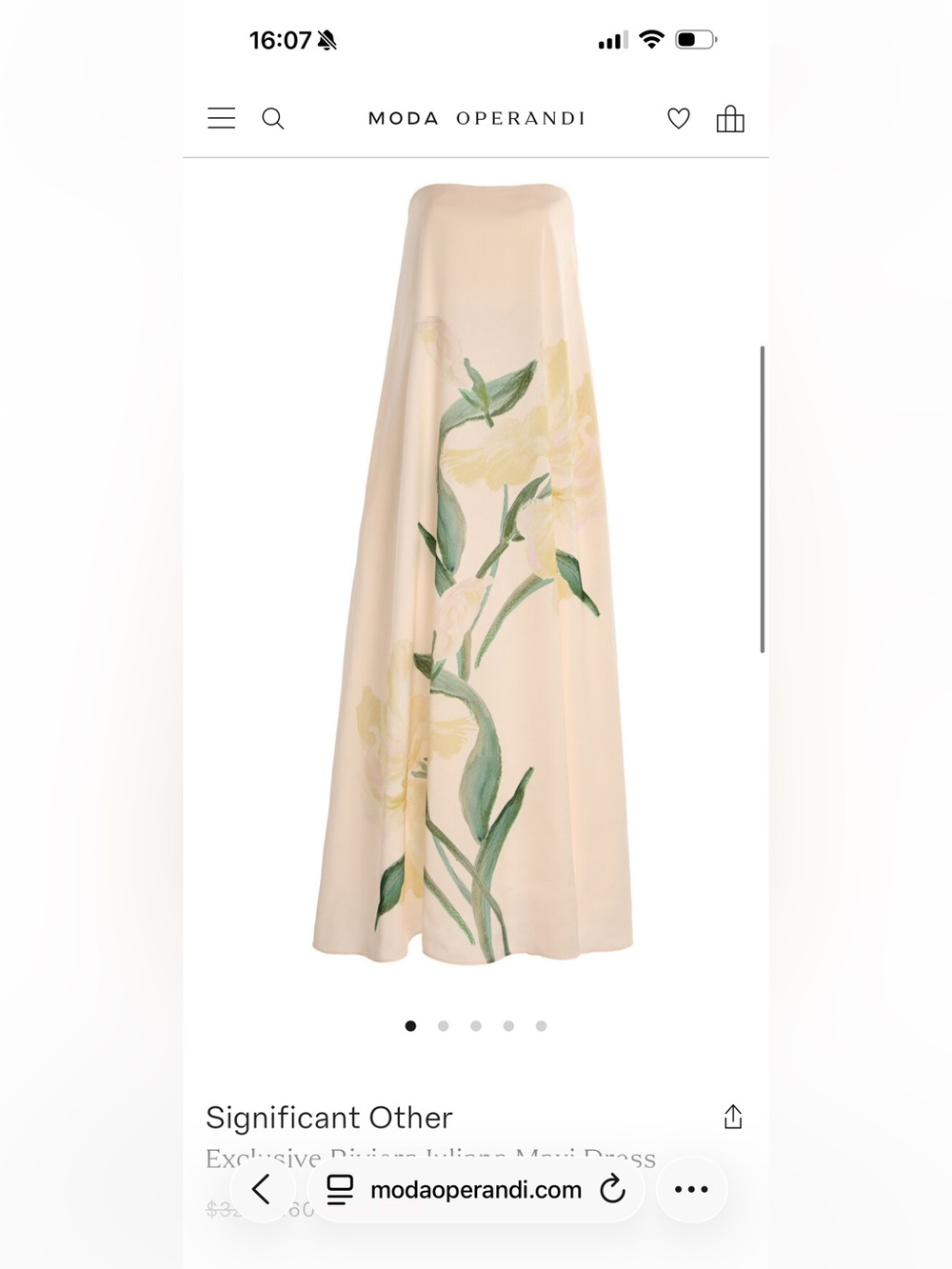 Significant Other Moda Operandi exclusive Juliana Strapless Maxi Dress